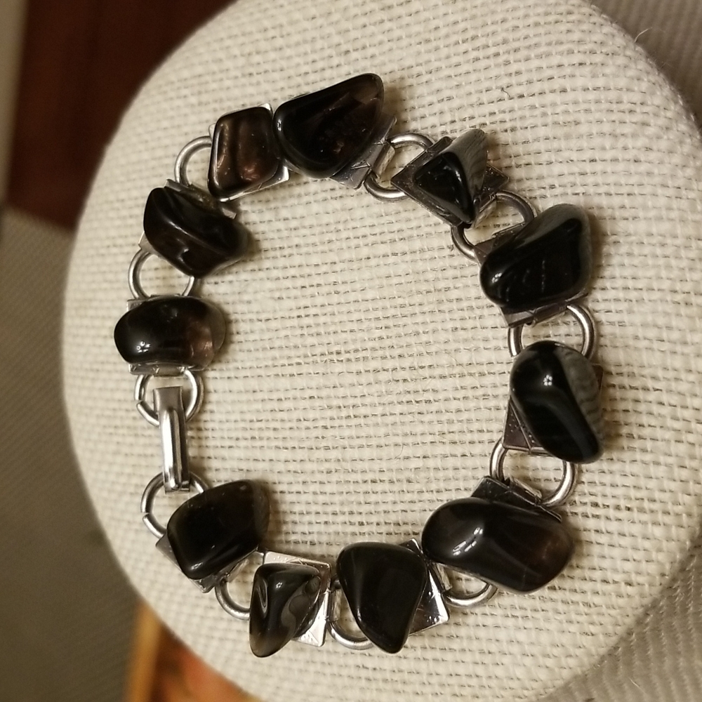 Retro Boho Tumbled Smoky Quartz Bracelet